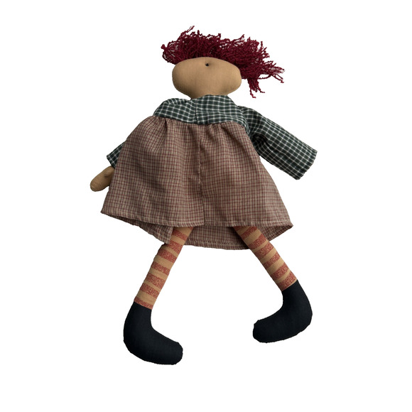 Primitive Look Cloth Raggedy Ann Doll 16" tall - Picture 3 of 5